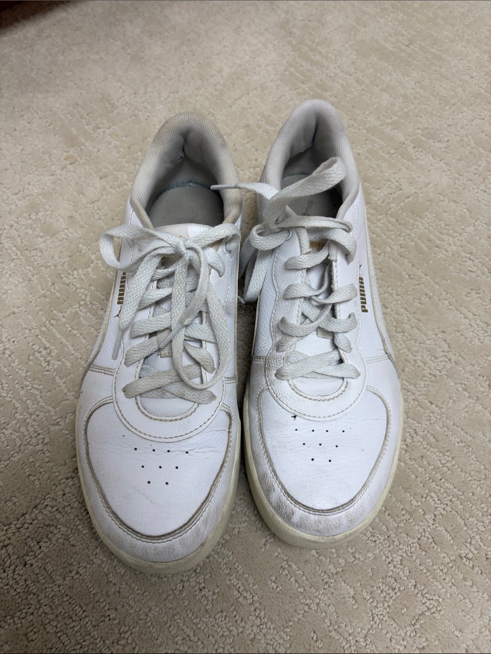 Puma White Leather Sneakers women’s size 9